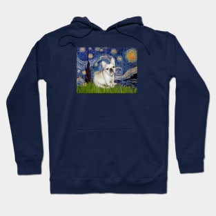 Starry Night Adaptation with a French Bulldog (cream) Hoodie